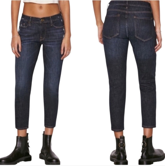 FrameLe Garçon Mid-Rise Crop Roll Cuff Jeans - Picture 1 of 5